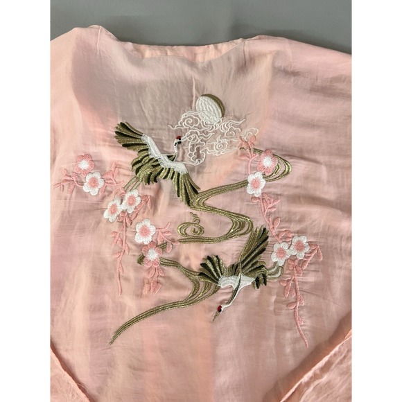 ANTHROPOLOGIE Floreat Bohemian Pink Peach Embroidered Poncho One Size - Picture 14 of 16